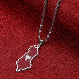 Albania Eagle Map Flag Pendant Necklace Albanian Jewelry