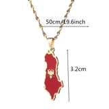 Albania Eagle Map Flag Pendant Necklace Albanian Jewelry