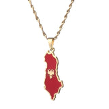 Albania Eagle Map Flag Pendant Necklace Albanian Jewelry