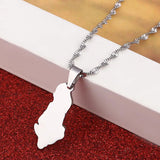 Stainless Steel Albania Map Pendant Necklace Shqiperise Map Chain Jewelry