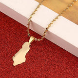 Stainless Steel Albania Map Pendant Necklace Shqiperise Map Chain Jewelry