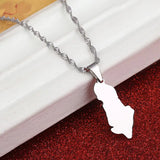 Stainless Steel Albania Map Pendant Necklace Shqiperise Map Chain Jewelry