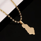 Stainless Steel Albania Map Pendant Necklace Shqiperise Map Chain Jewelry