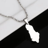 Stainless Steel Albania Map Pendant Necklace Shqiperise Map Chain Jewelry