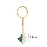 Stainless Steel Algeria Map Pendant Keychain Algerian Jewelry