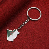 Stainless Steel Algeria Map Pendant Keychain Algerian Jewelry