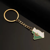 Stainless Steel Algeria Map Pendant Keychain Algerian Jewelry