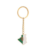 Stainless Steel Algeria Map Pendant Keychain Algerian Jewelry