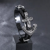 Stainless Steel Anchor Bracelet Rope Chain Cuff