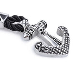 Stainless Steel Anchor Bracelet Rope Chain Hook Cuff Men Gift