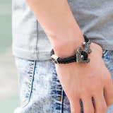 Stainless Steel Anchor Bracelet Rope Chain Hook Cuff Men Gift