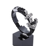 Stainless Steel Anchor Bracelet Rope Chain Hook Cuff Men Gift