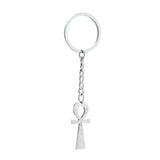 Stainless Steel Ankh Eye Pendant Keychain African Amulet Jewelry