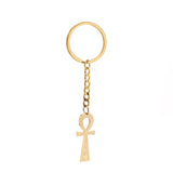 Stainless Steel Ankh Eye Pendant Keychain African Amulet Jewelry