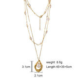 Upscale Jewelry 2 Layer Pearl Drop Shape Pendants Necklaces