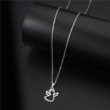 Stainless Steel Angel Necklace Lucky Number Chain Choker Jewelry