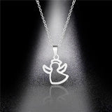 Stainless Steel Angel Necklace Lucky Number Chain Choker Jewelry
