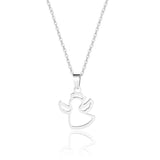 Stainless Steel Angel Necklace Lucky Number Chain Choker Jewelry
