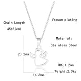 Stainless Steel Angel Necklace Lucky Number Chain Choker Jewelry