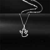 Stainless Steel Angel Necklace Lucky Number Chain Choker Jewelry