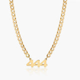 Stainless Steel Angel Number Necklace Lucky Numbers Pendant 111 222 333 444 555