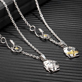 Stainless Steel Eagle Wings Pendant Necklace Punk Rock Jewelry