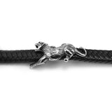 Leopard Slide Charm Stainless Steel Fit 12x6mm Leather Cord Bracelet
