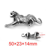 Leopard Slide Charm Stainless Steel Fit 12x6mm Leather Cord Bracelet