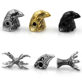 Stainless Steel Eagle Head Beads Charms for Jewelry Making 4Pcs