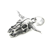 Animal Head Bull Pendant Punk Style Necklace With Chain