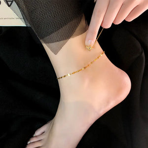Stainless Steel Anklets Women Metal Charm Anklets Waterproof Summer Jewelry