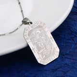 Stainless Steel Archangel Saint Michael Plate Pendant Necklace