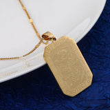 Stainless Steel Archangel Saint Michael Plate Pendant Necklace
