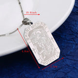 Stainless Steel Archangel Saint Michael Plate Pendant Necklace