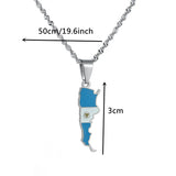 Argentina Map Flag Pendant Necklace Women Charm Jewelry