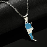 Argentina Map Flag Pendant Necklace Women Charm Jewelry