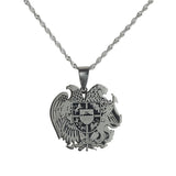 Armenian Eagle Pendant Necklace Stainless Steel Coat Of Arms Armenia Jewelry