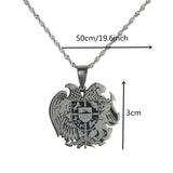 Armenian Eagle Pendant Necklace Stainless Steel Coat Of Arms Armenia Jewelry