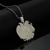 Armenian Eagle Pendant Necklace Stainless Steel Coat Of Arms Armenia Jewelry
