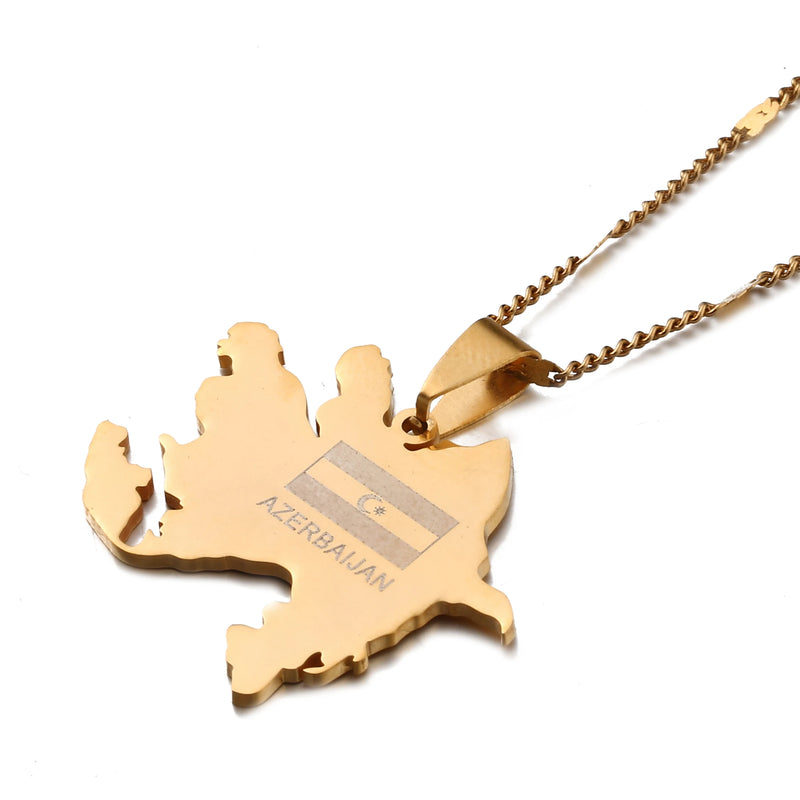 Azerbaijan Map Pendant Necklaces Azerbaycan Maps Jewelry