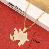 Stainless Steel Azerbaijan Map Pendant Necklaces