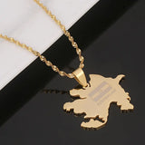 Stainless Steel Azerbaijan Map Pendant Necklaces