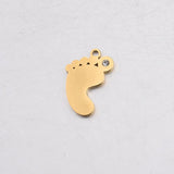 Stainless Steel Baby Feet Pendant Bracelet Necklace DIY Jewelry