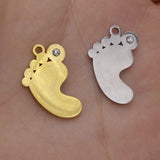 Stainless Steel Baby Feet Pendant Bracelet Necklace DIY Jewelry