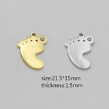 Stainless Steel Baby Feet Pendant Bracelet Necklace DIY Jewelry