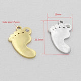 Stainless Steel Baby Feet Pendant Bracelet Necklace DIY Jewelry