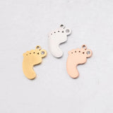 Stainless Steel Baby Feet Pendant Bracelet Necklace DIY Jewelry