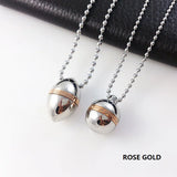 Stainless Steel Oval Necklace Perfume Bottle Pendant