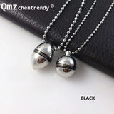 Stainless Steel Oval Necklace Perfume Bottle Pendant