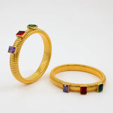 Stainless Steel Bangle 10mm 12mm Bracelets Glaze For Women Couple Jewelry
